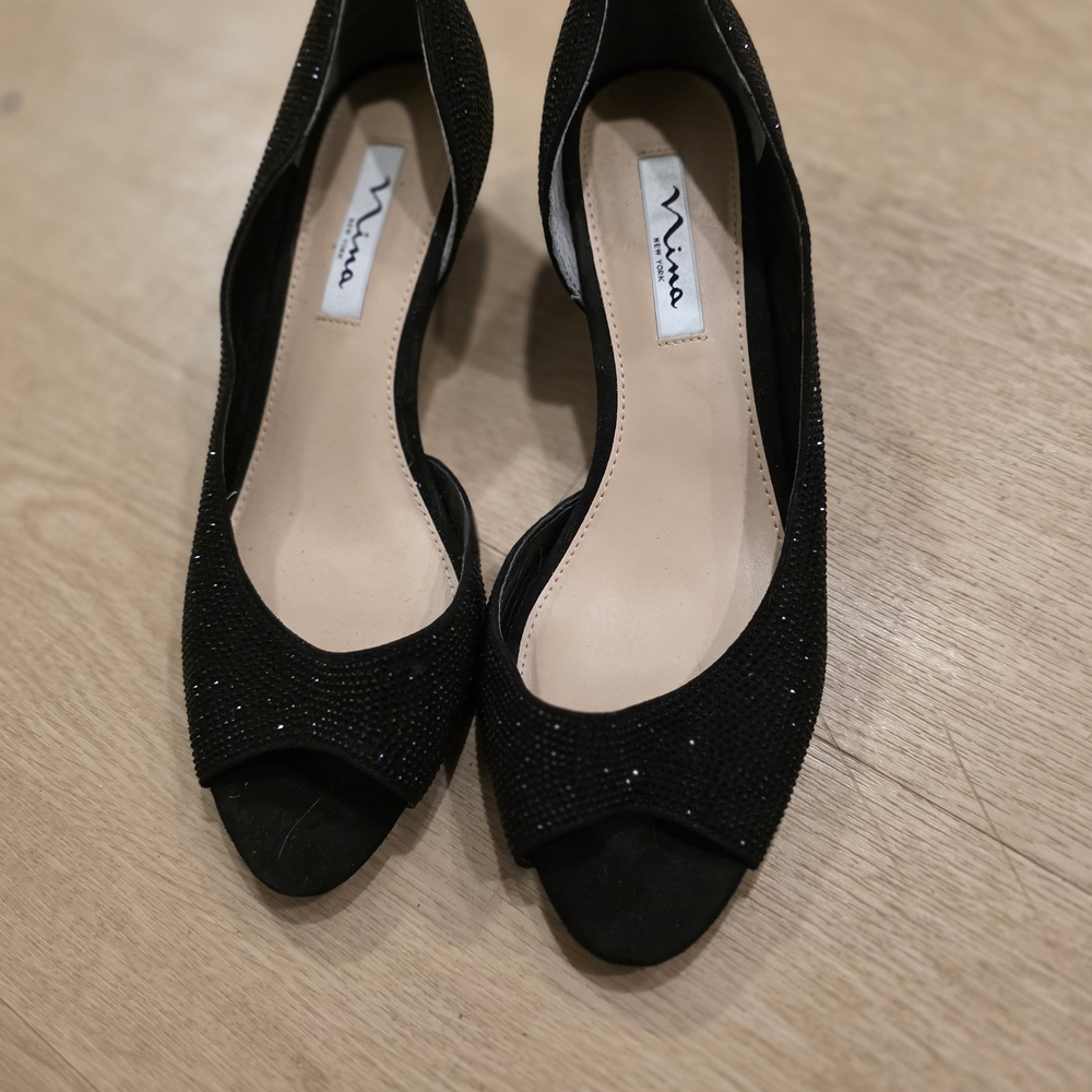 Ina Black Women's Peep Toe Shoes
